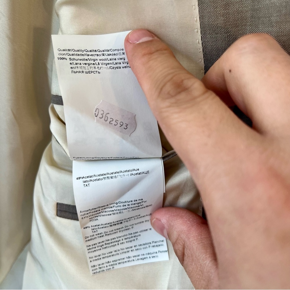 Boss Men's Taupe Suit Jacket - Single-Breasted Tailored Look - Picture 9 of 10